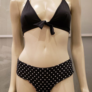 VS Black & White Polka Dot Cheeky Bikini - Size S